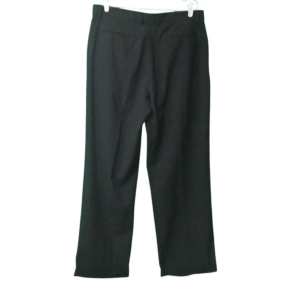 Claiborne Mens Black Pleated Dress Pants 38x32 Straight Leg MERU3116 Stretch‎